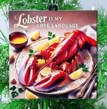 LOBSTER Ornament  - Lobster is My Love Language Food Christmas Ornament picture