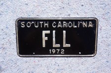 1972 South Carolina Vanity License Plate FLL picture