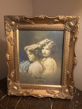 Vintage French Baroque Gold Gilt Ornate Wood Picture Frame, 8x10 in picture