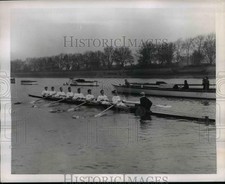 1949 Press Photo Cambridge crew trains on the Thames near Putney - net18755 picture