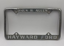 Vintage Metal Hayward Ford California Embossed License Plate Frame picture