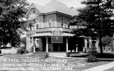 J Fred Terhune Mortuary Ambulance Savannah Missouri MO - Reprint picture