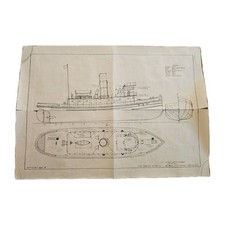 Original 1938 Marine Model Co 112 Ft Ocean Going Tugboat Drawing NYC New York picture