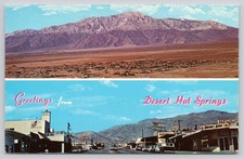 Desert Hot Springs CA Vintage Postcard Mt. San Jacinto Aerial View Main Street picture