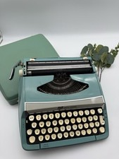 Vintage 1960s SCM Smith-Corona Corsair Deluxe Typewriter Teal W/ Case WORKS picture