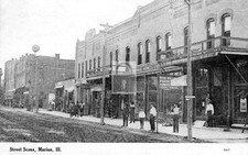 1913 Street View Marion Illinois IL - Reprint picture