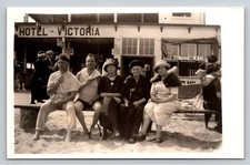 Vintage RPPC Hotel Victoria Beach 1920s Group Photo Postcard Long Island NY picture