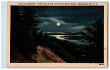 c1940's Bald Mountain Fourth Lake Distance Night Central Adirondack NY Postcard picture