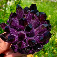 Violet Ghost Phantom Quartz Cluster Mineral Specimen Healing Crystal Decor Gift picture