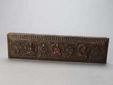 Rare Antique Qing Dynasty Tibetan Copper Pecha Scripture Box 18th-19th Century picture