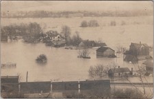 RPPC Massive Flood Disaster Scene Railroad Real Photo Postcard Unknown Town picture
