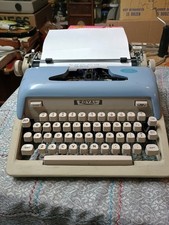 VTG MCM Royal All-American Manual Typewriter Teal and Beige w Case  picture