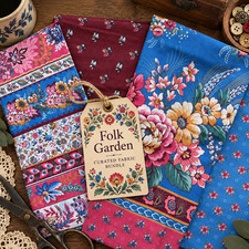 Folk Garden Curated Fabric Bundle, Vintage Joan Kessler Floral Quilting Cotton picture
