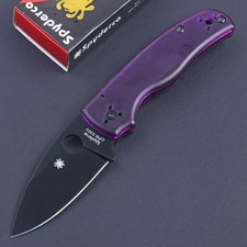 2026 Purple Amber PEI Handle Black Spear Blade Pocket Tactical Knife Shaman C229 picture