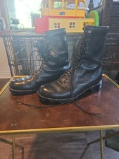RO Search Leather Black Military Combat Boots Mens 9.5 R Black 5-85 Vintage picture