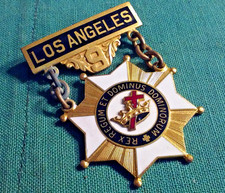 Rare LOS ANGELES 9 MASONIC REX REGUM ET DOMINUM DOMINORUM MEDAL Knights Templar picture