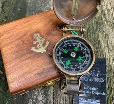 Soldiers Military Thumb Compass Vintage Brass WW2 1940 Navigation World War II  picture