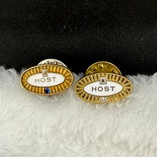 Vintage Marriott Host Service Award Pins Gold Tone Enamel Blue Stone Unisex OS picture