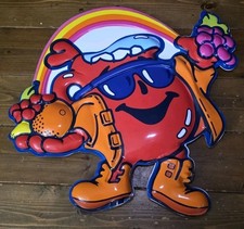 VINTAGE KOOL-AID MAN 90'S RED DOUBLE SIDED RAINBOW PLASTIC FRUIT 24