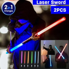 2Pcs Lightsaber Light up Sword Saber 7 Colors LED Glow in The Dark Toy for Kids picture