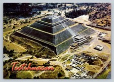 Vintage Teotihuacan Pyramid of the Sun Aerial View Postcard Mexico picture