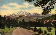Linen Postcard White Mountain Sierra Blanca Ruidoso Highway UNPOSTED picture