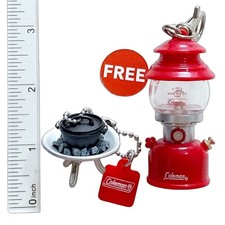Coleman Camping Goods Fire Disk & Dutch Oven & Free Coleman Lantern Mini Figure picture
