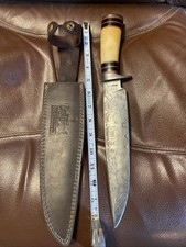 A.C. Michaels 14 5/8” Damascus Knife And Sheath.   picture