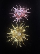 2 MCM Mercury Glass Ball Tinsel Christmas Gift Ties Japan Vtg picture