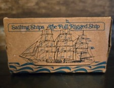 Vintage Diamond Nautical Kitchen Matches Box Sailing Ship Colonial Decor  picture