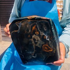 7.7LB Natural Blue Tiger Eye Freeform stone Hawk’s Eye Chatoyant Quartz Specimen picture