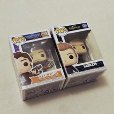 Funko Pop Marvel Star Lord 198 Vol 2 & Hawkeye 1211 In Protective Cases 2PC Lot picture