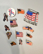 Lot of 13 Patriotic USA Flag 4th of July Pins Vintage to Now picture