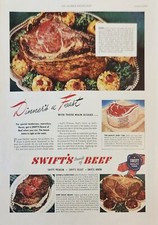 1946 Swifts brands of beef Vintage Ad Dinners a feast picture