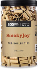 Natural Unbleached Pre Rolled Filter Tips 8Mm 500 Pack  Bulk Pack for Rolling Pa picture