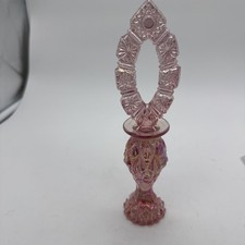 Stunning Vintage Fenton Pink Rose Glass Perfume Bottle 8