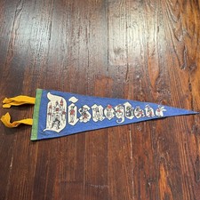 VTG 1960s Disneyland Felt Pennant Blue RARE Castle Peter Pan Tinkerbell Mickery picture