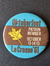 Oktoberfest La Crosse Wis. Pinback Buttons 1962-1965 Lot (6) First Fest Button  picture