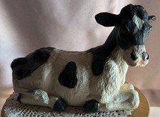 VTG 1986 Homco Universal Statuary Holstein cow figurine lying farmhouse decor picture