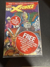 Marvel Comics X-Force 1st Issue 1Aug 1991 Sealed With Deadpool Trading Card mint picture