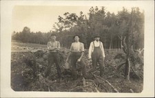WILTON MAINE ME Young Men Farmers w Whiskey Jug Antique RPPC picture