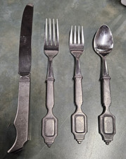 Super Rare Wilton Armetale RWP Marietta Pewter  16 Piece Flatware Set Euc picture