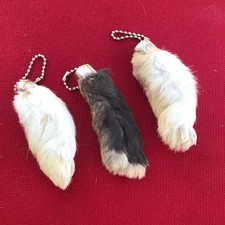 GENUINE Real Lucky Rabbit Foot Keychain Set of 3 picture