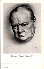 WINSTON SPENCER CHURCHILL portrait ART Postcard picture
