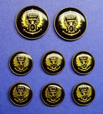 MICHAEL ANGELO Replacement Buttons Acrylic Face Gold/Black Crown Eagle Good Cond picture