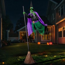 Halloween Decorations Outdoor - 12 Ft Animated Hovering Witch Animatronics | Hal picture