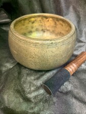 Large Antique Healing Yoga Buddha Mani handmade Singing Bowl 7
