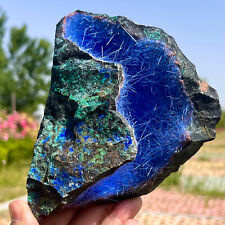 1.94LB Rare crystal specimens of magnesium phosphate blue copper ore in Morocco picture