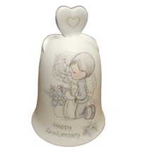 Enesco Precious Moments 1989 Happy Anniversary Bell Bride Groom Marriage Gift picture