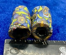 Two Matching Vintage Venetian Millefiori Beads. In Good Condition picture